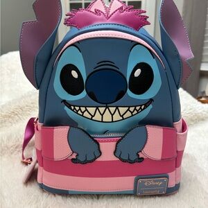 Loungefly Stitch In Cheshire Cat Costume Cosplay Mini Backpack. NWT
